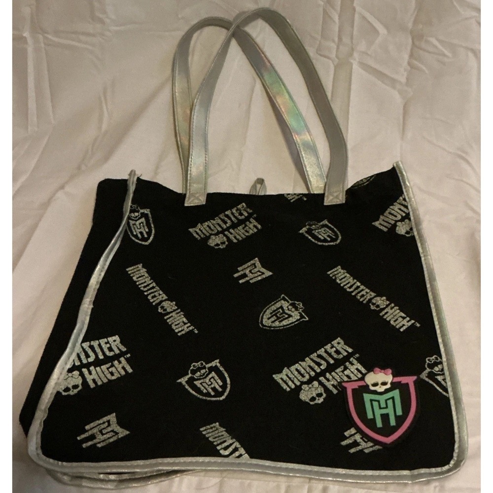 Mattel Monster High Dolls Novelty Large Tote Bag Doll Carrier - Black Silver